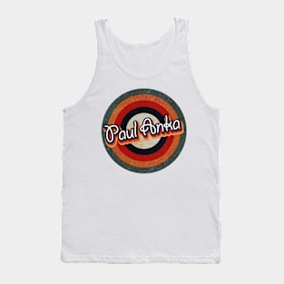 Retro Color Typography Faded Style Paul Anka Tank Top